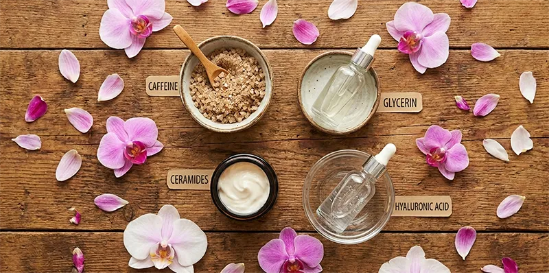 تصویر ترکیبات ضروری برای کرم دور چشم افراد در دهه 20